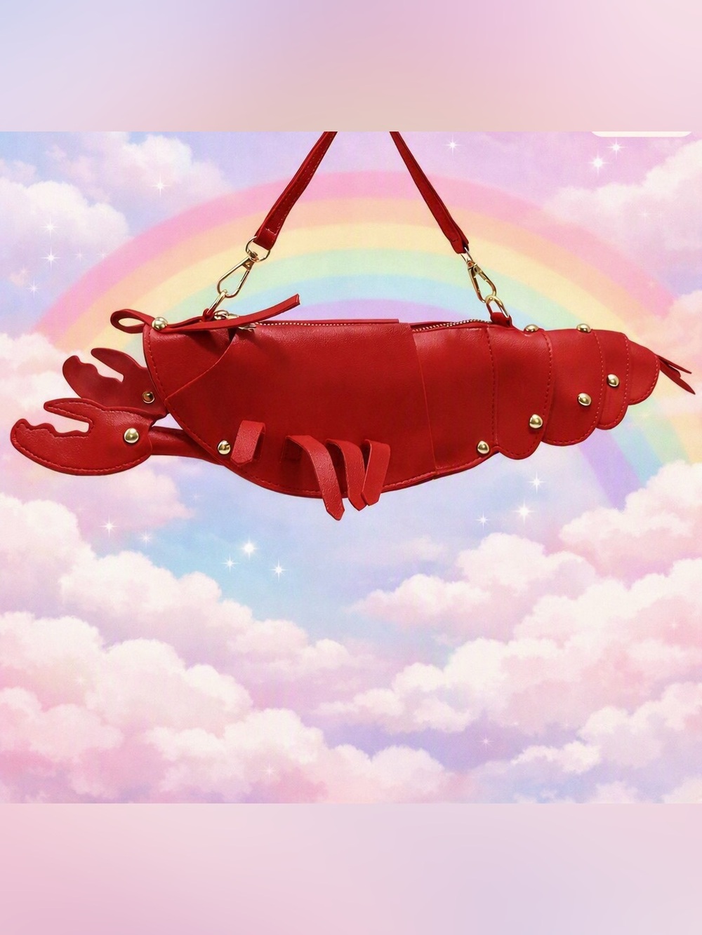 Red Lobster-Shaped Novelty Shoulder Bag